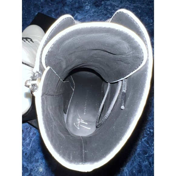 Giuseppe Zanotti Gintonic Leather Platform Booties White Women’s Size 8 - Picture 7 of 9